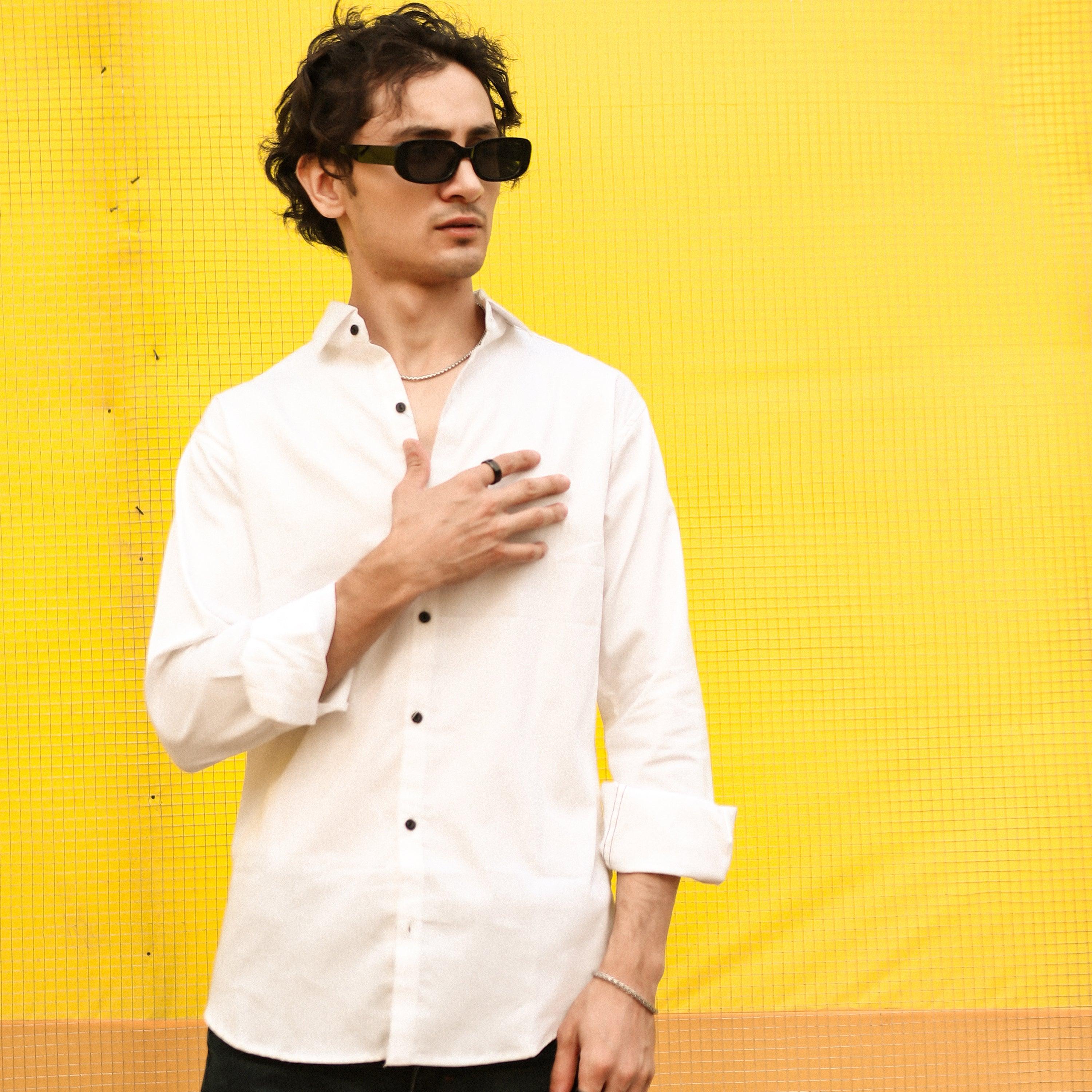 Premium White Plain Shirt - Surteez