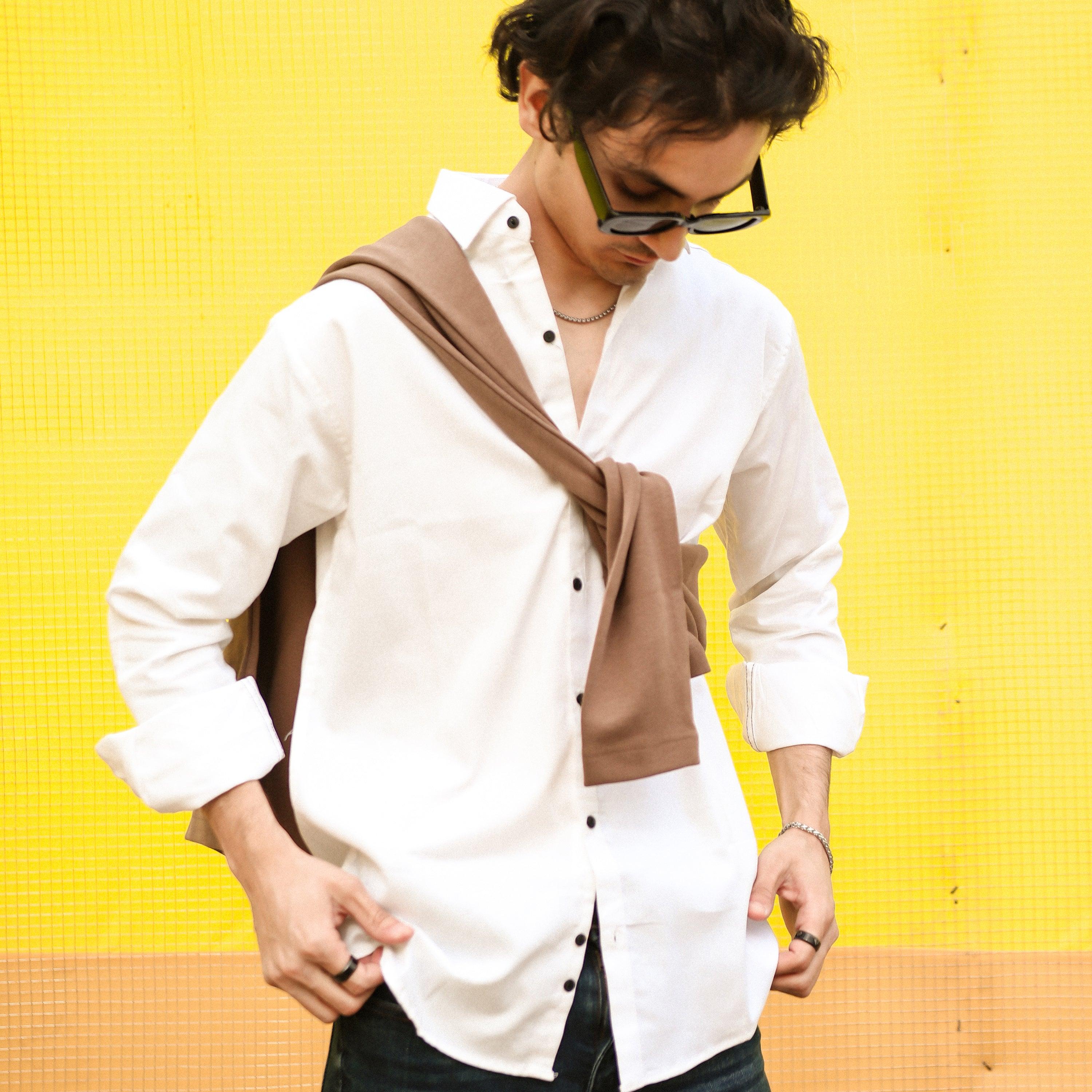 Premium White Plain Shirt - Surteez
