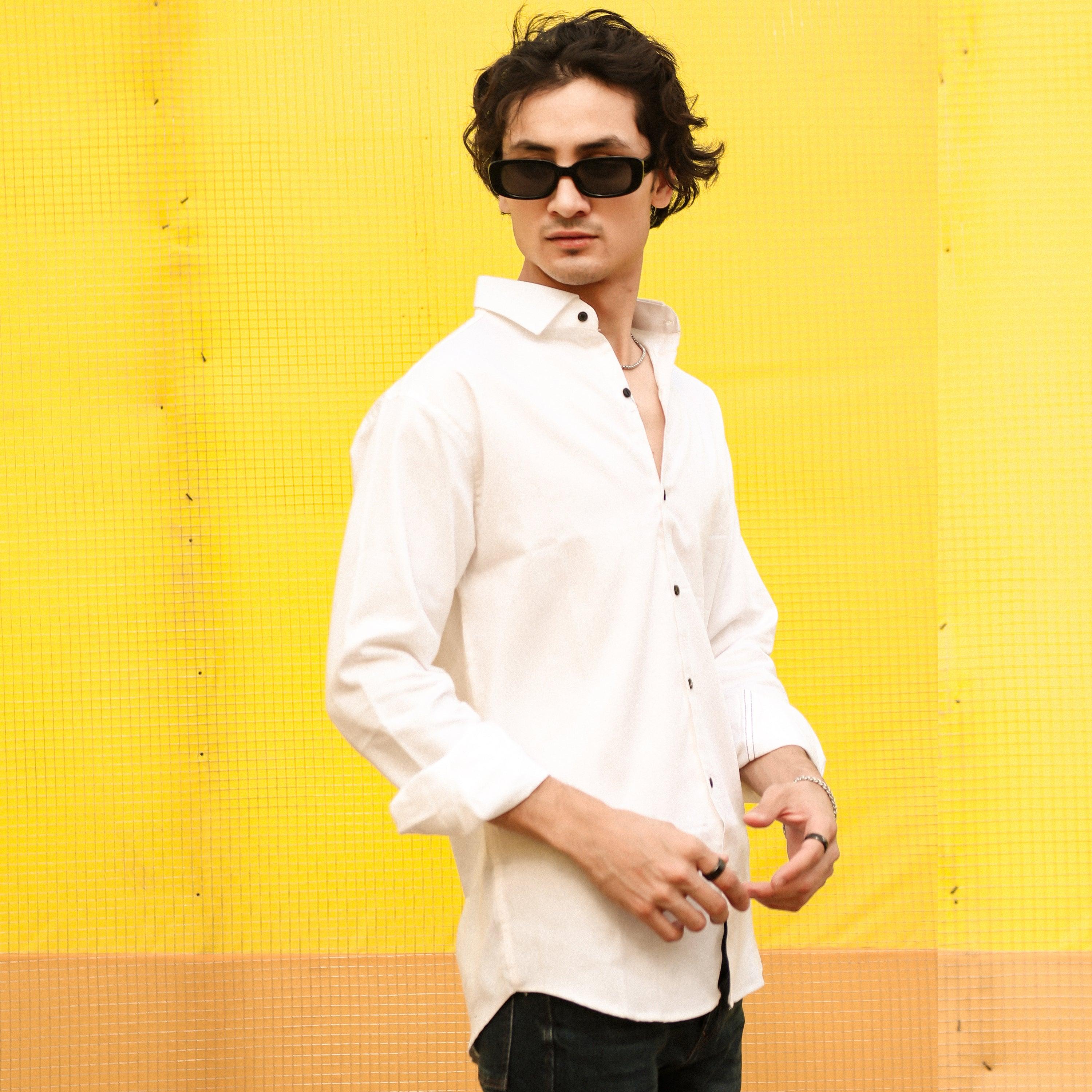 Premium White Plain Shirt - Surteez
