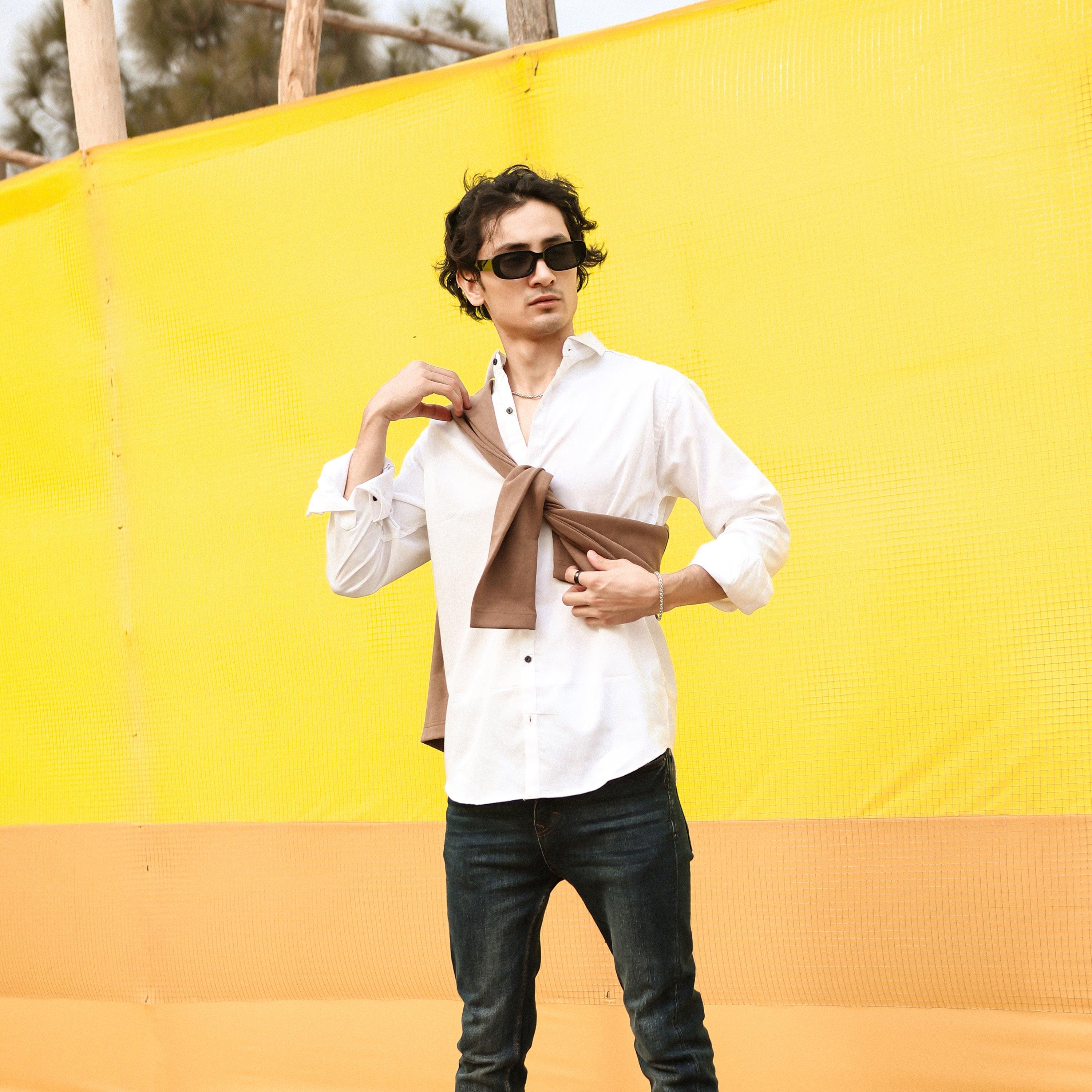Premium White Plain Shirt - Surteez
