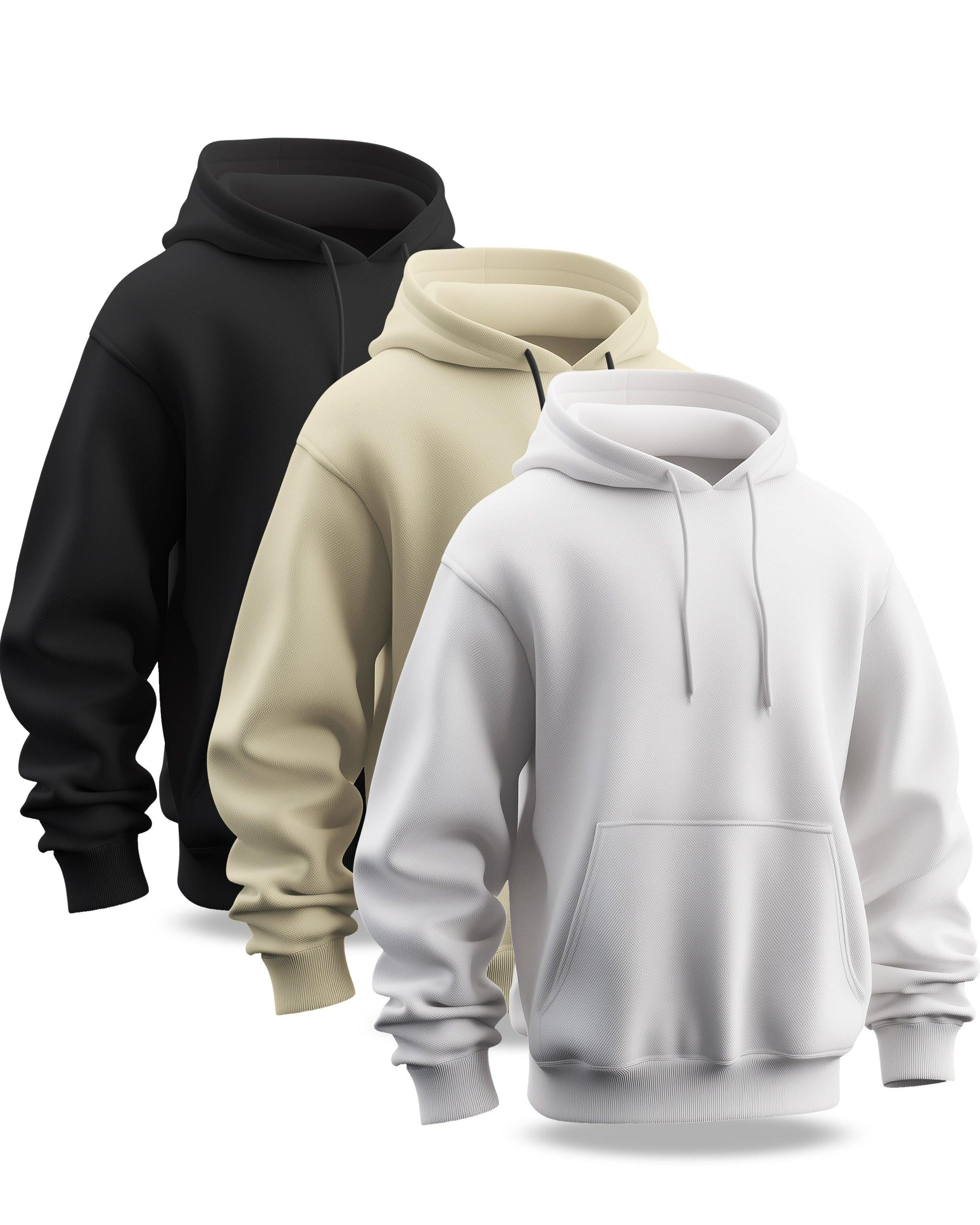 Pack of 3 Plain Hoodie