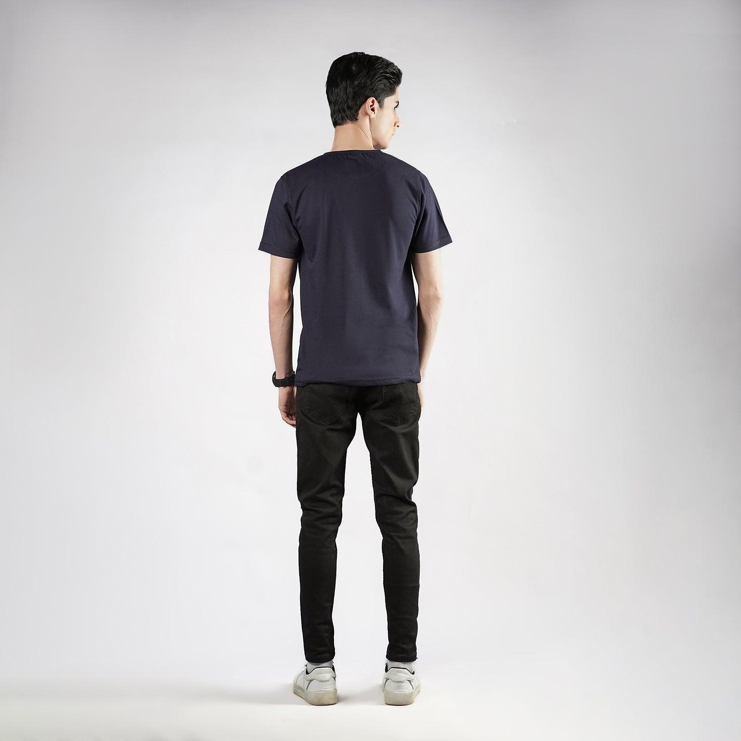 Navy Blue Henley H/S - Surteez