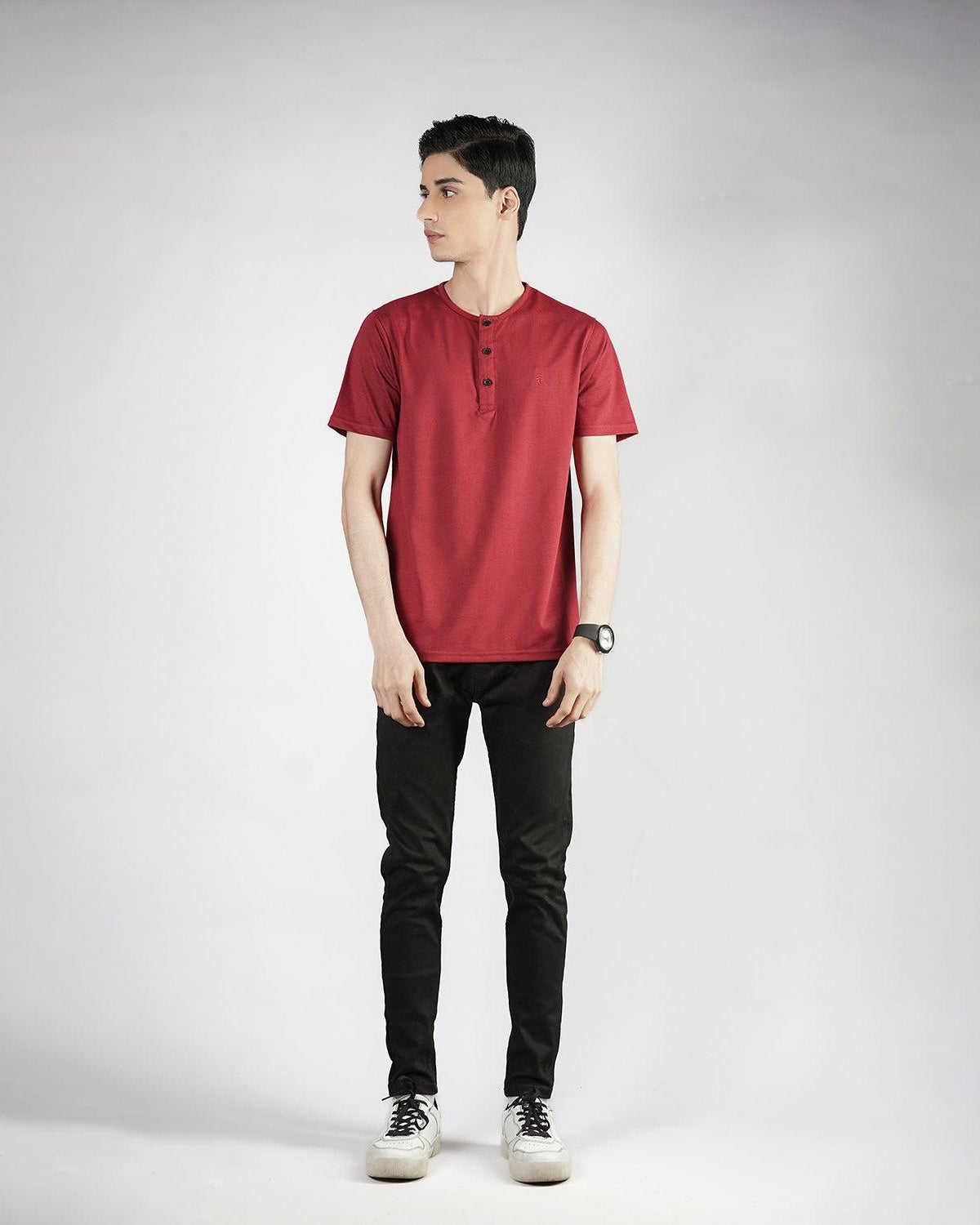 Maroon Henley H/S - Surteez