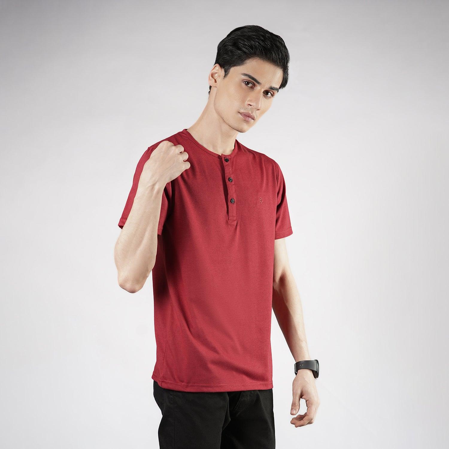 Maroon Henley H/S - Surteez