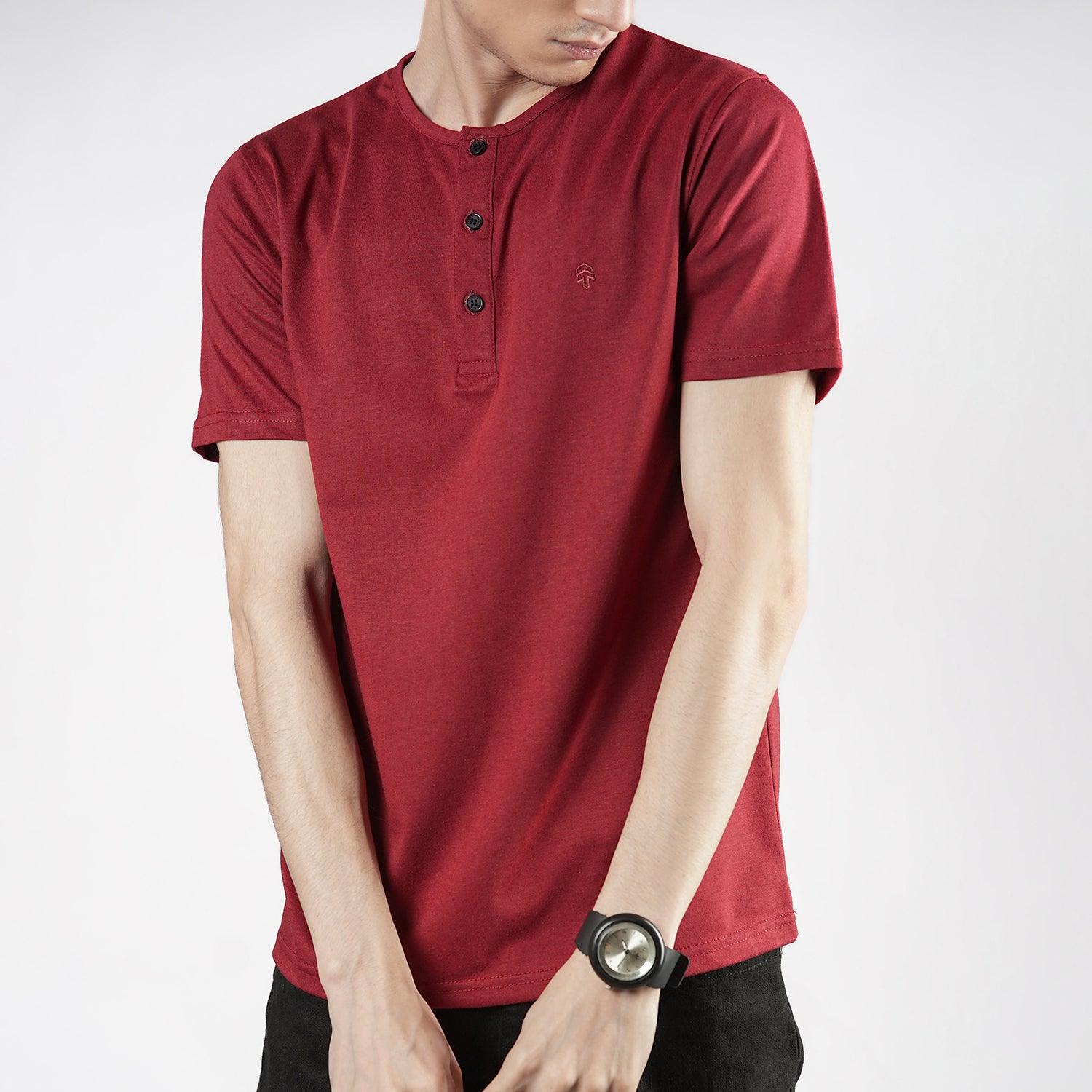 Maroon Henley H/S - Surteez