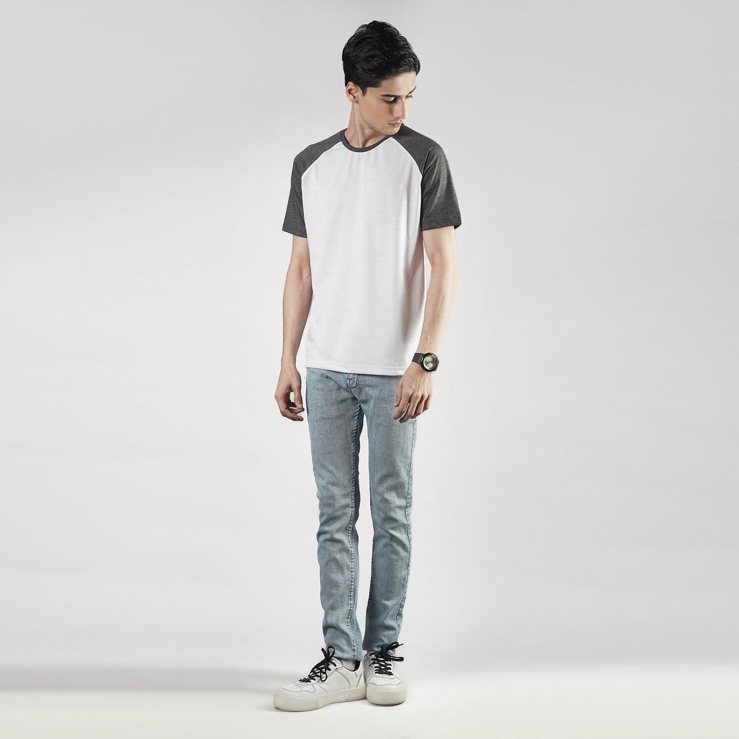 Charcoal White Raglan - Surteez