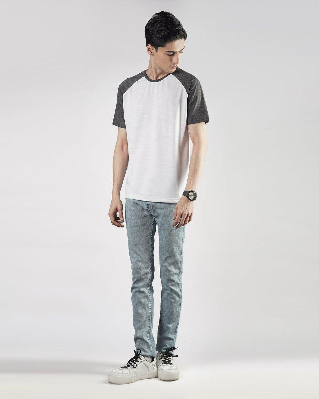 Charcoal White Raglan - Surteez