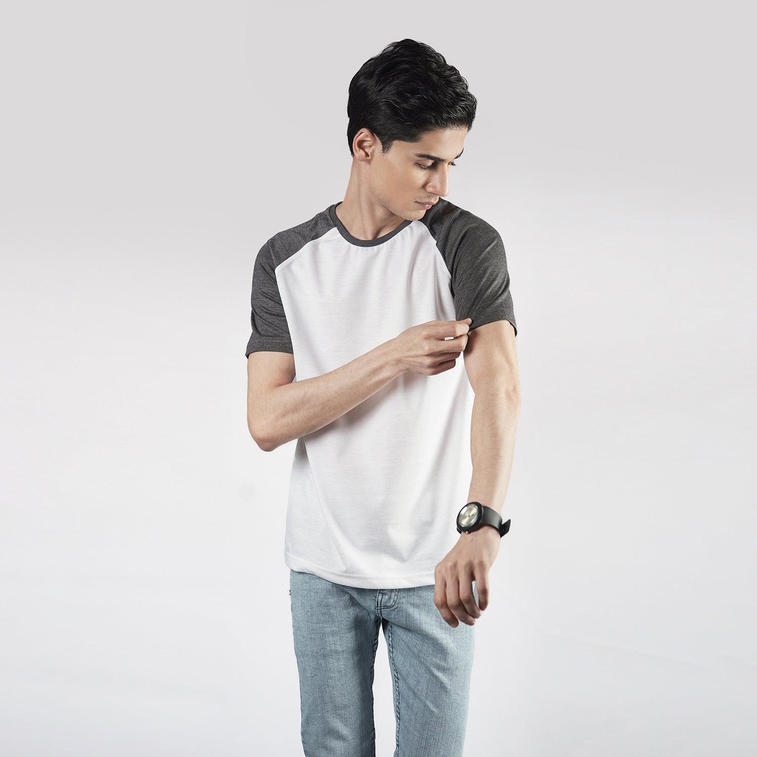 Charcoal White Raglan - Surteez