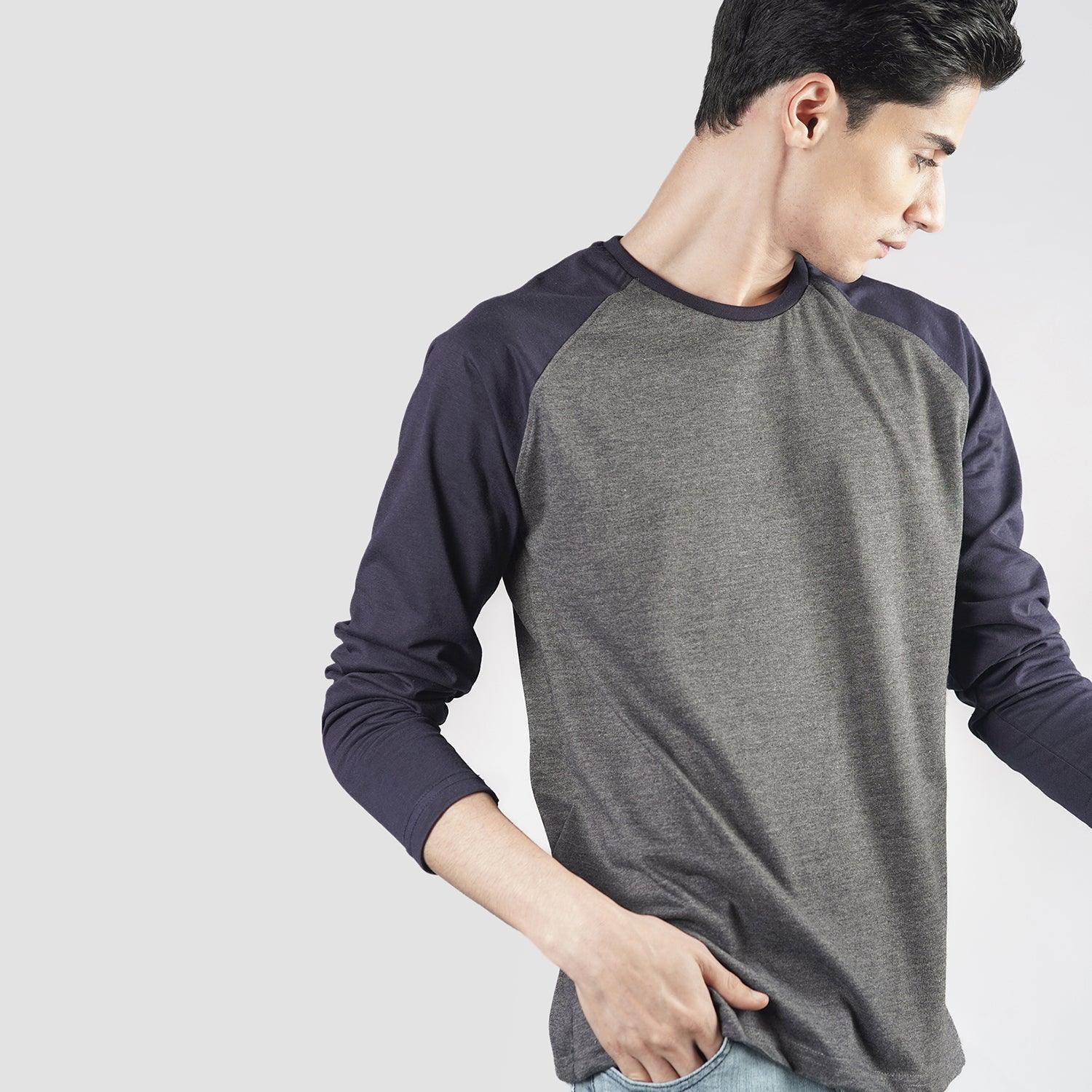Charcoal Navy Raglan Full Sleeve - Surteez