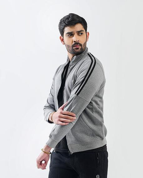 Grey Mock Neck Zipper - Surteez