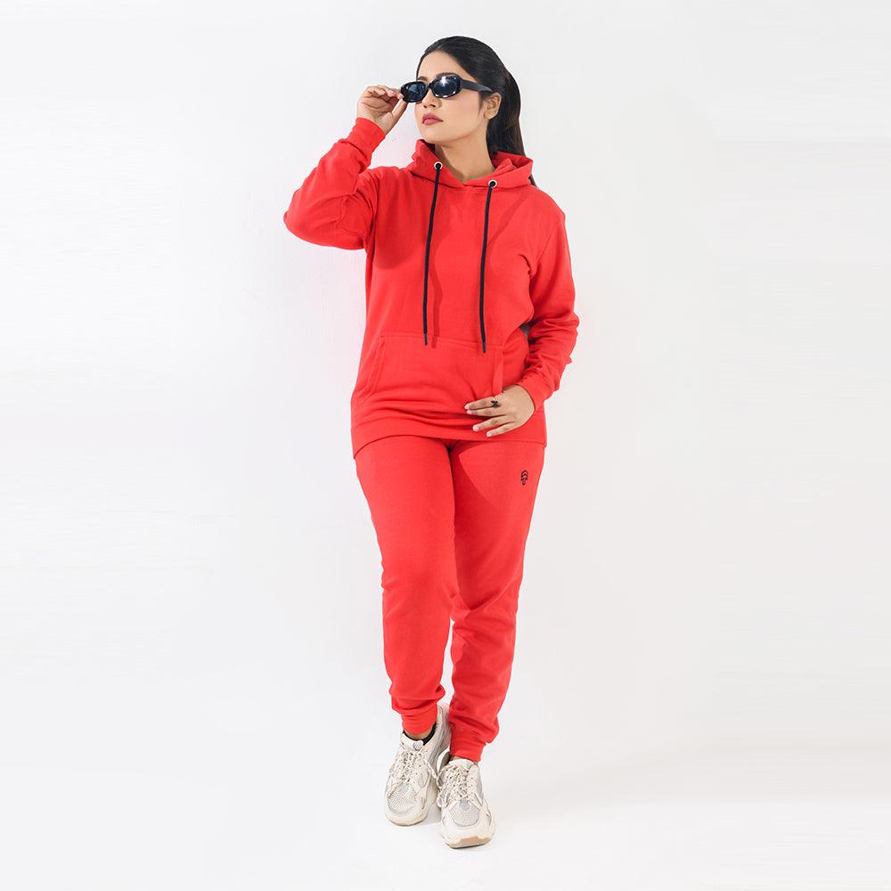 Candy Red Fleece Tracksuit - Surteez