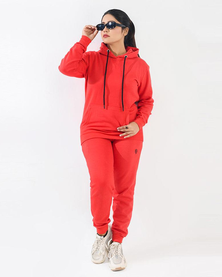 Candy Red Fleece Tracksuit - Surteez