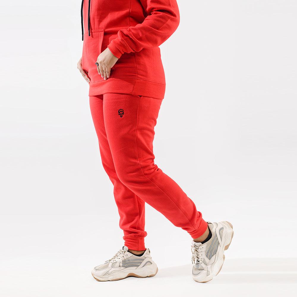 Candy Red Fleece Tracksuit - Surteez