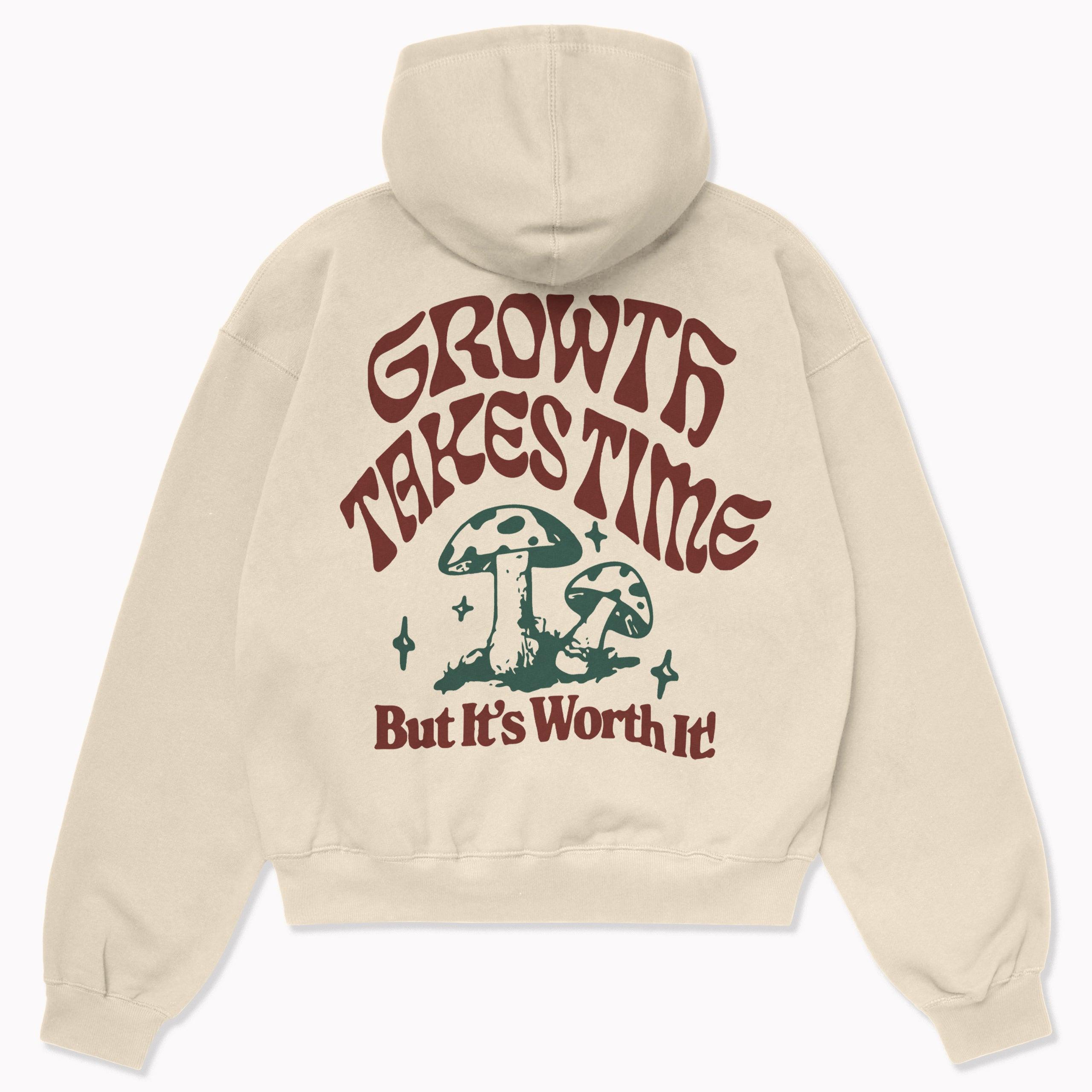 Oversize Growth Takes Time Hoodie - Surteez