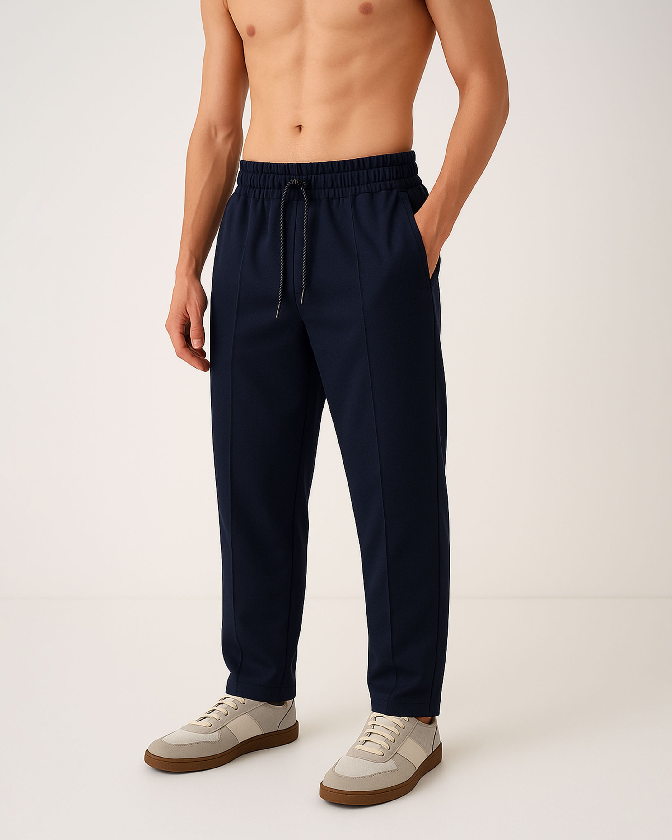 NAVY BLUE INTERLOCK CO ORD SET