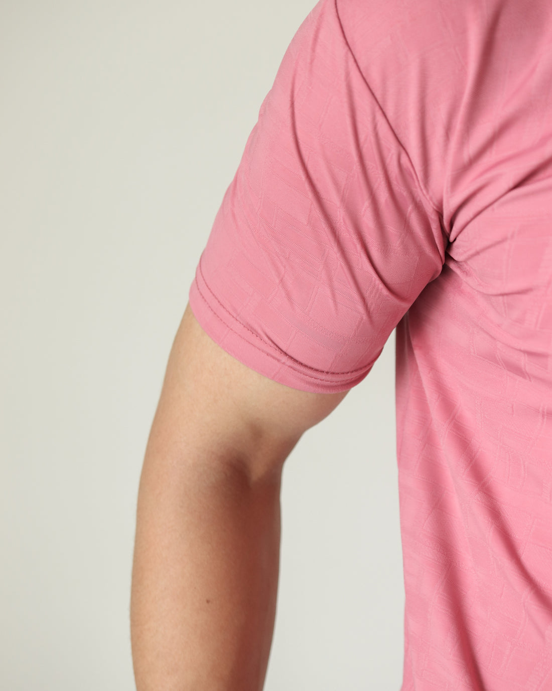Lycra Stretch Textured Polo - Coral Pink