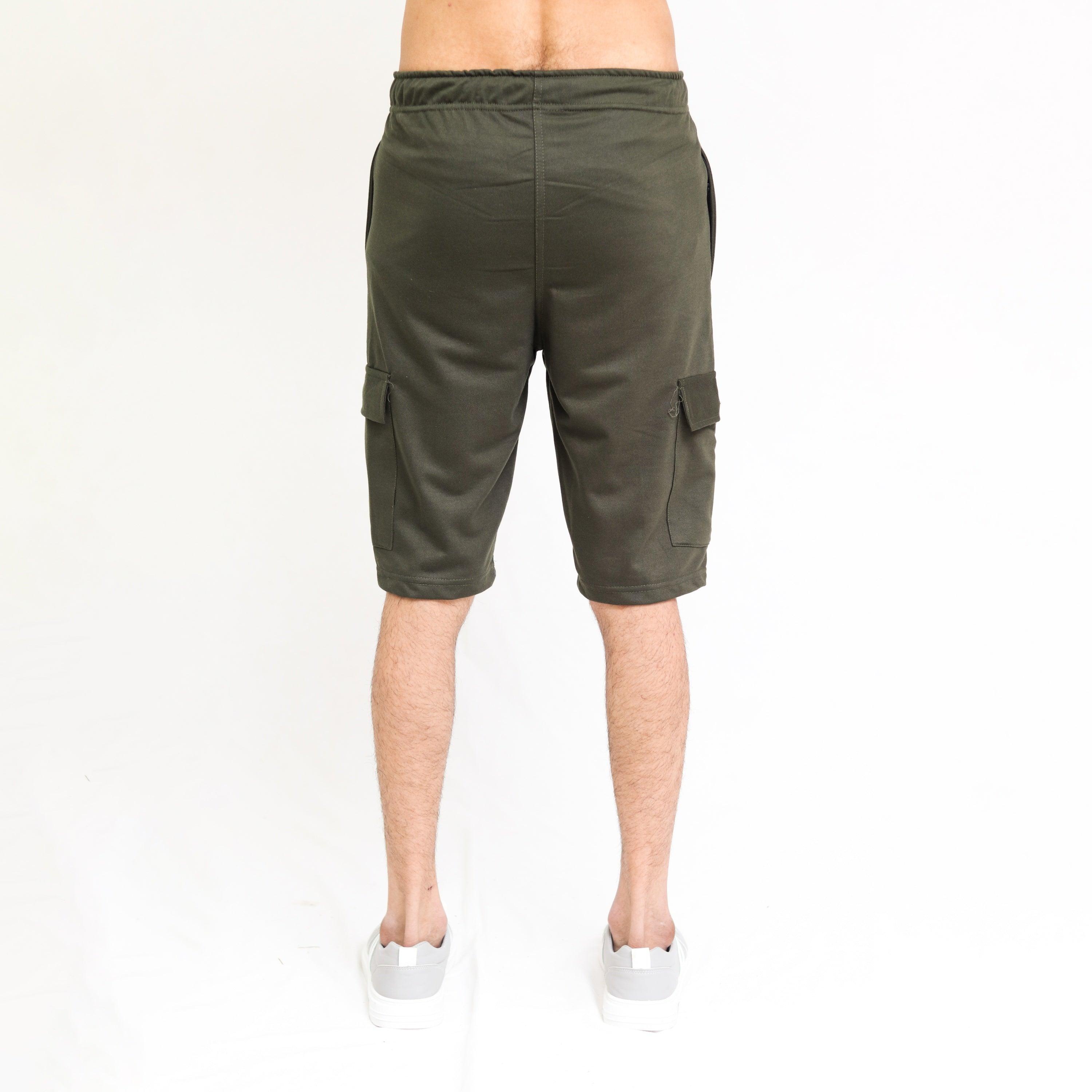 Olive Terry Cargo Shorts - Surteez