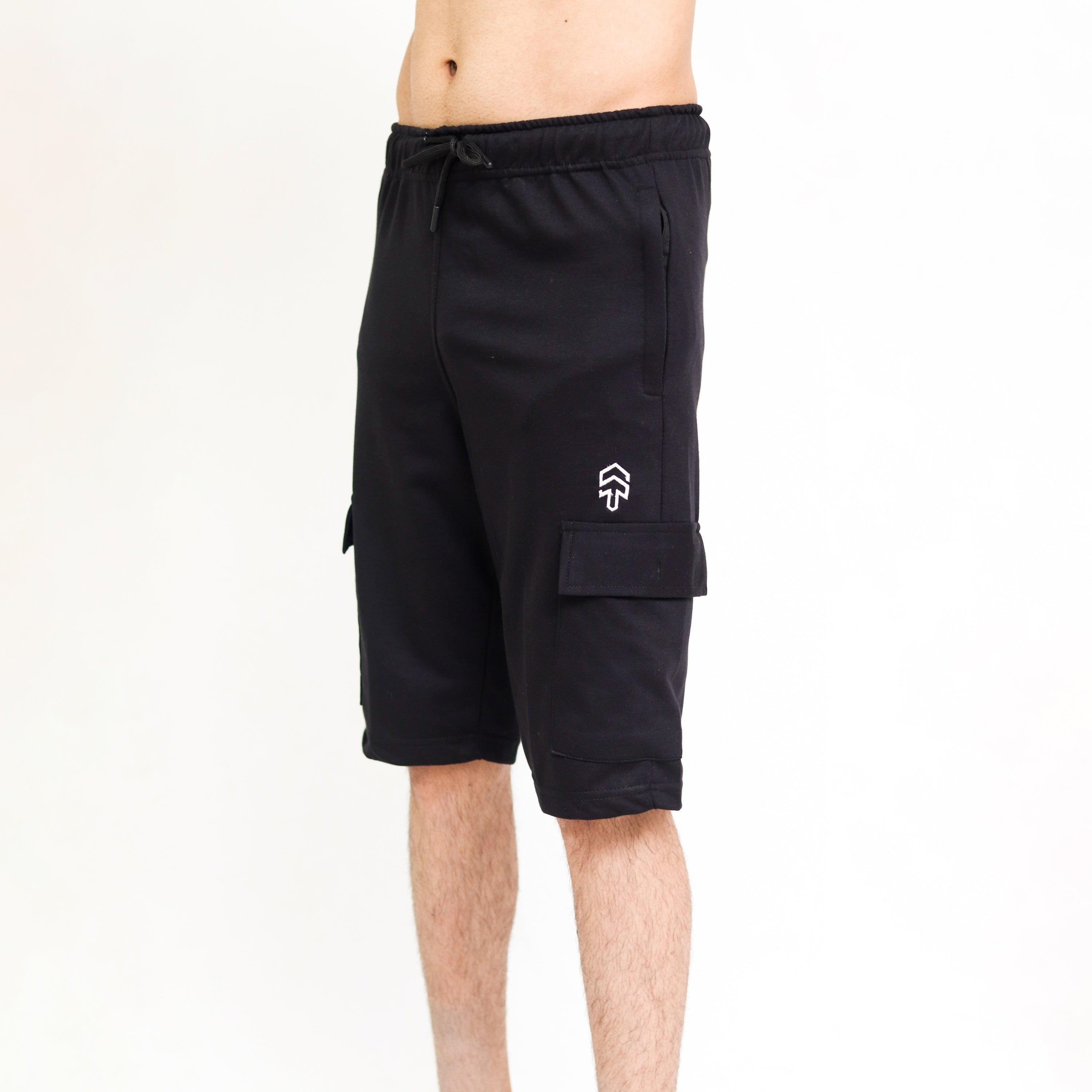 Black Terry Cargo Shorts - Surteez