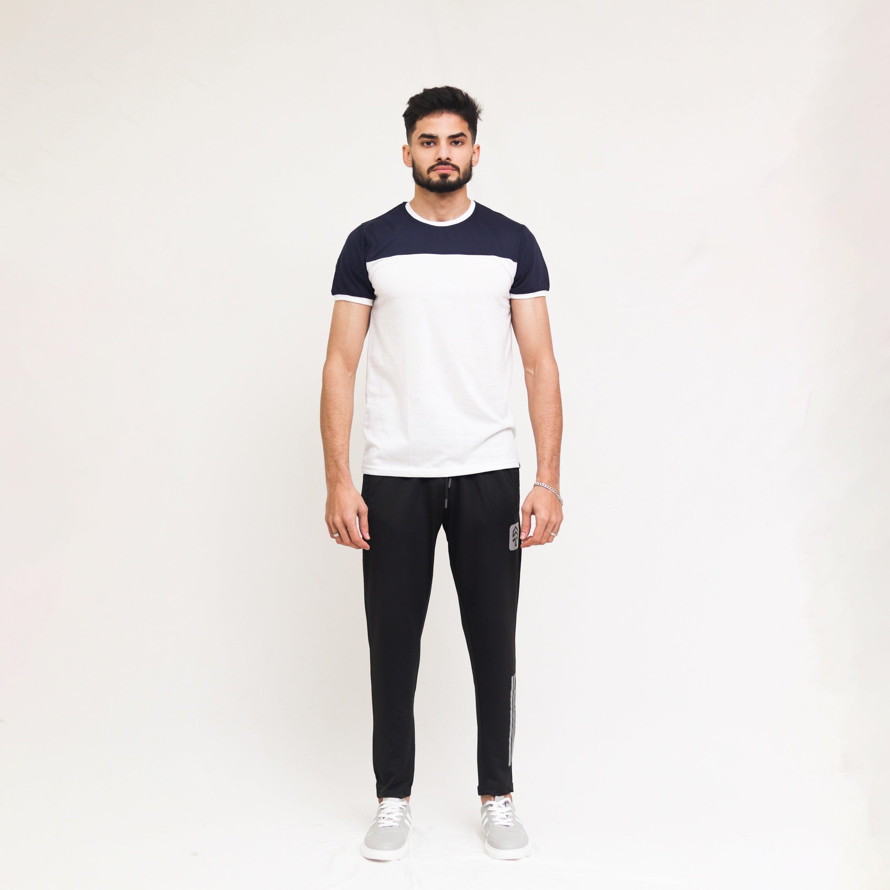 Navy White Cut & Sew Tee - Surteez