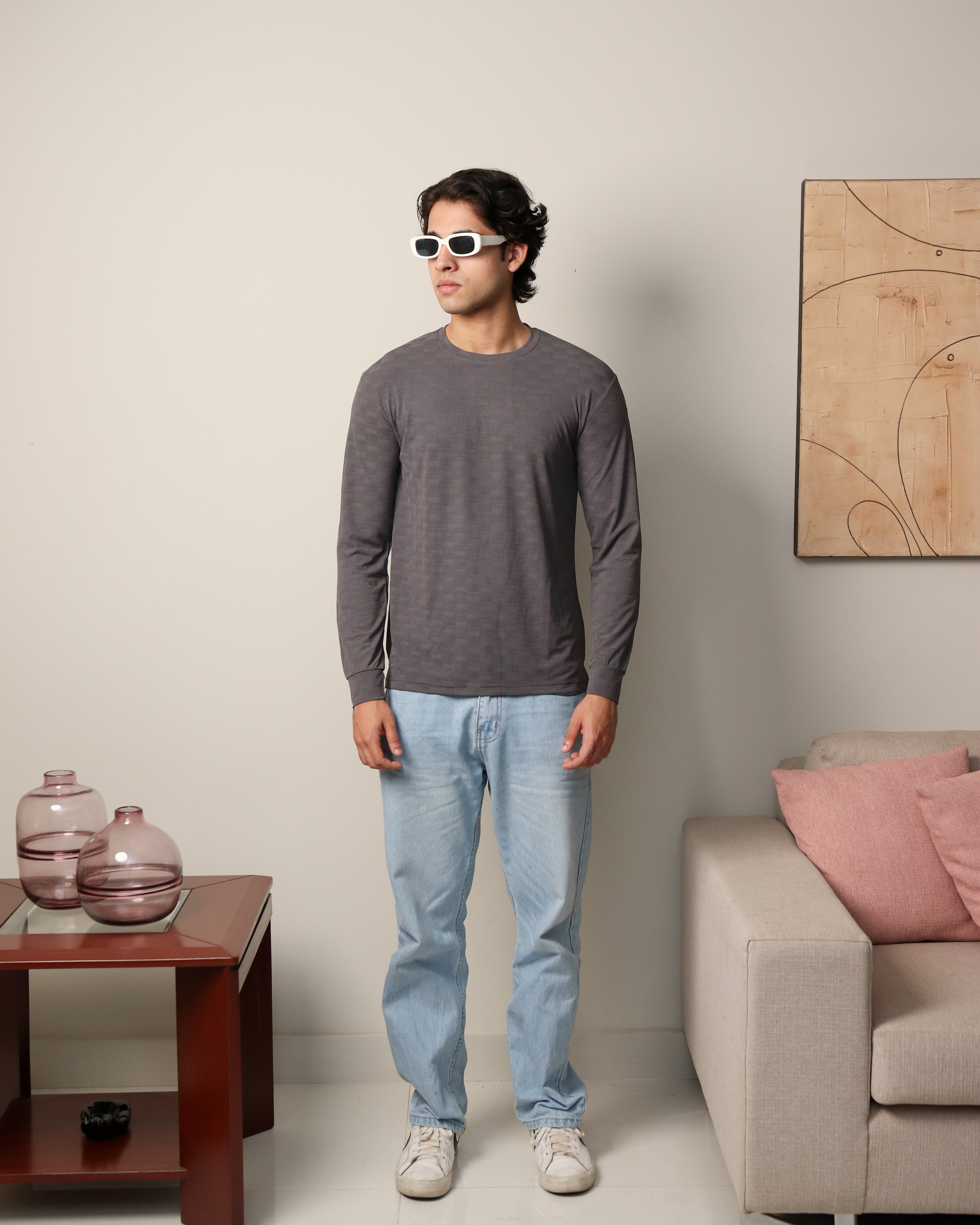 Textured Stretch F/S - Taupe Grey