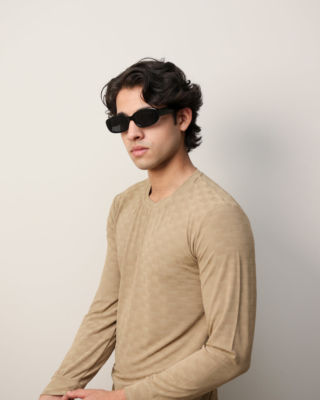 Textured Stretch F/S - Sand Beige