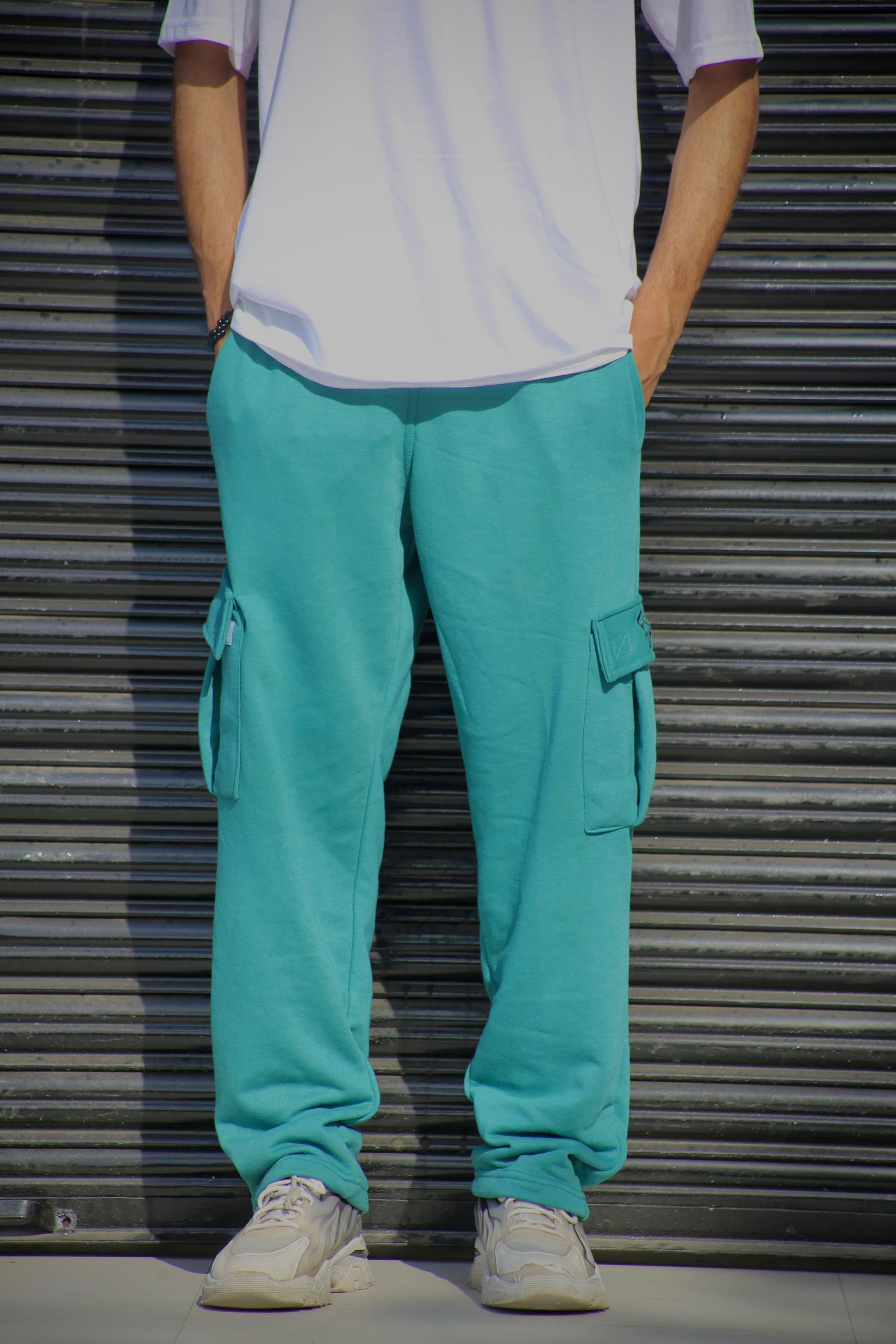 Teal Cargo Baggy Trouser - Surteez