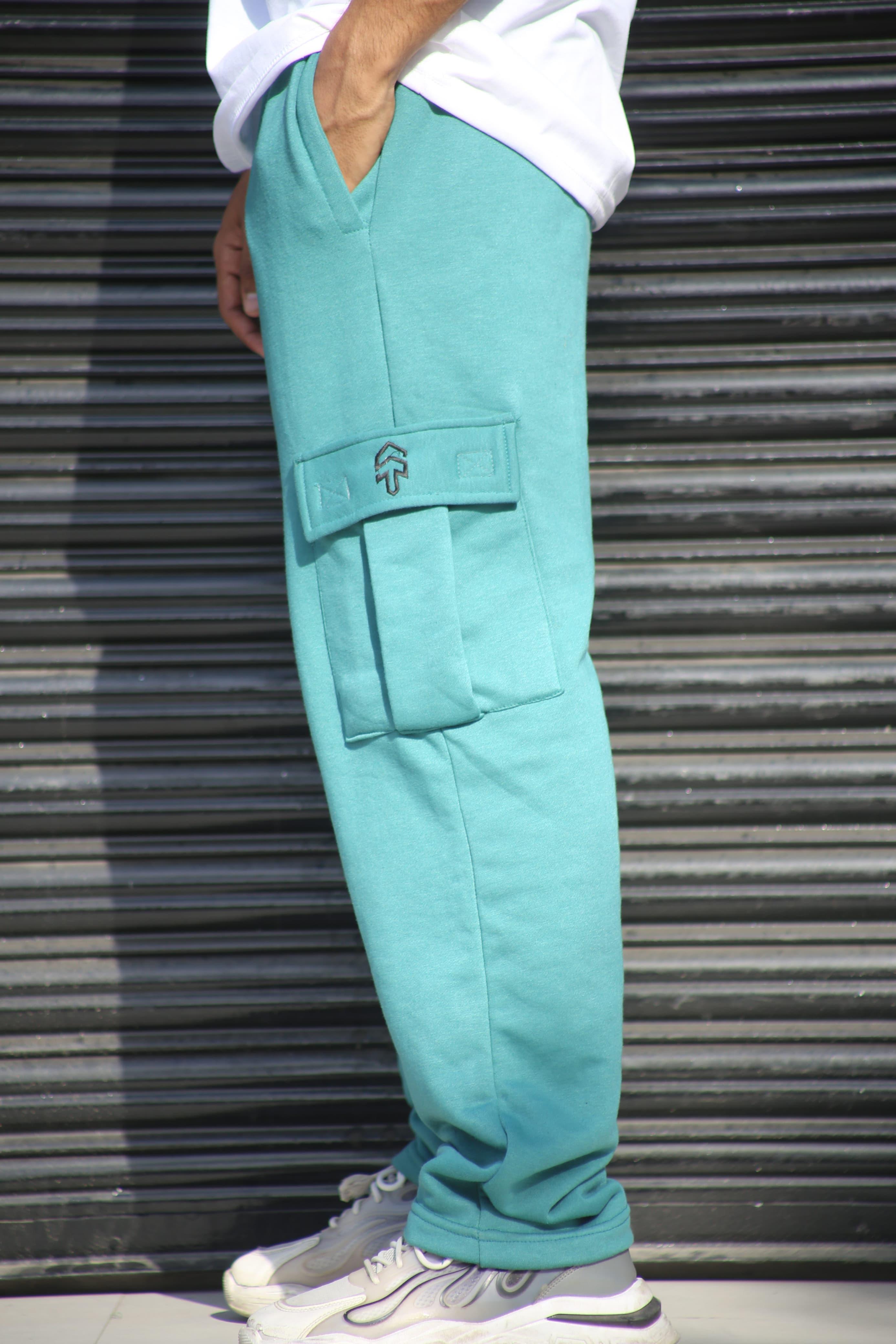 Teal Cargo Baggy Trouser - Surteez