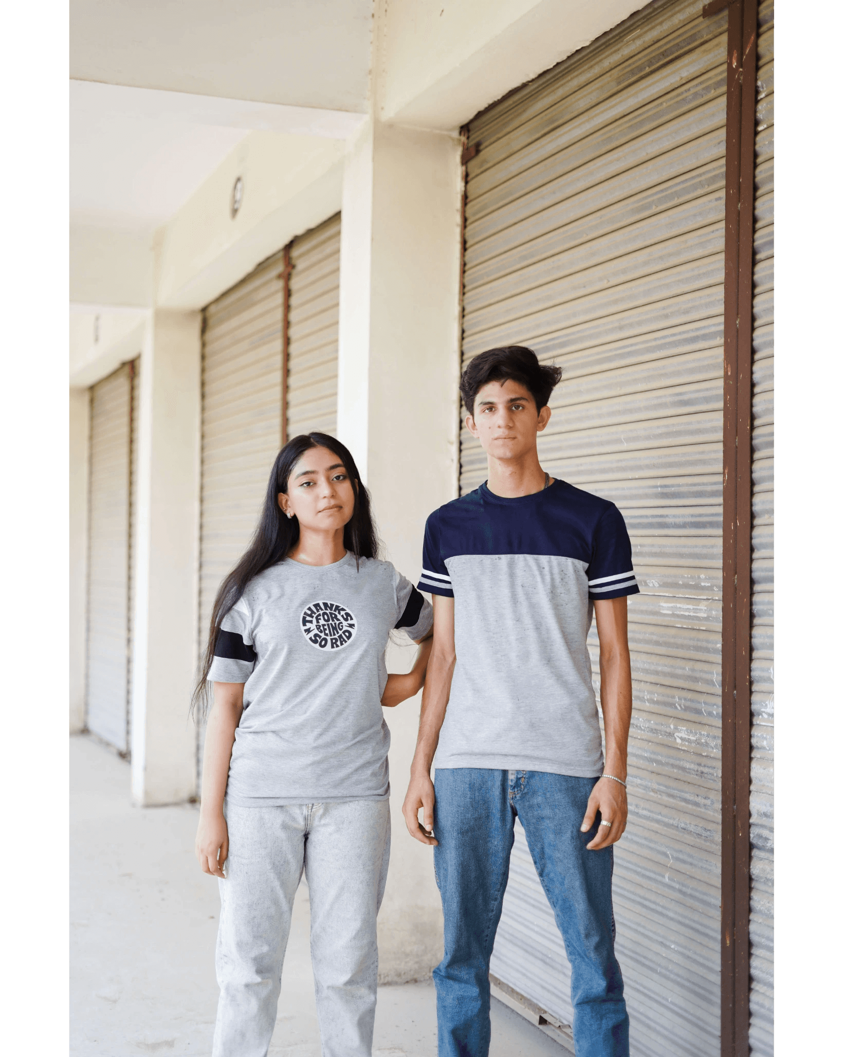 Grey Navy Panel Tee - Surteez