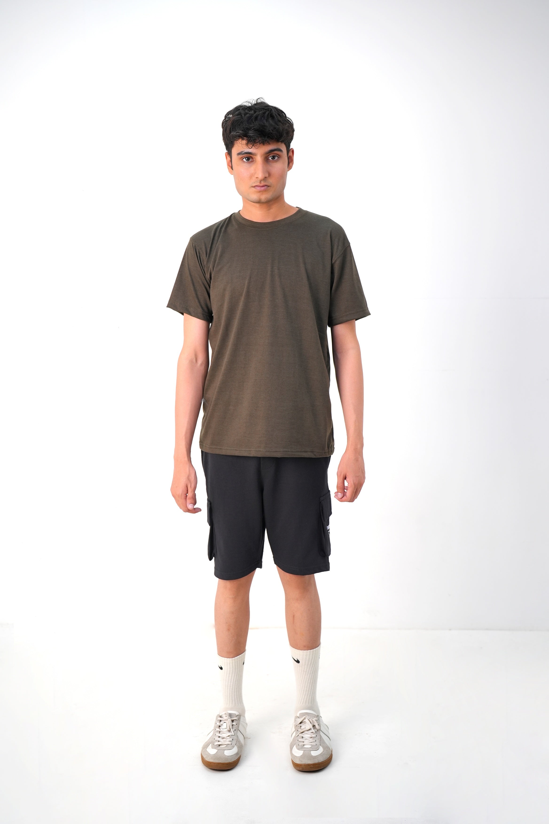 Black Terry Cargo Shorts