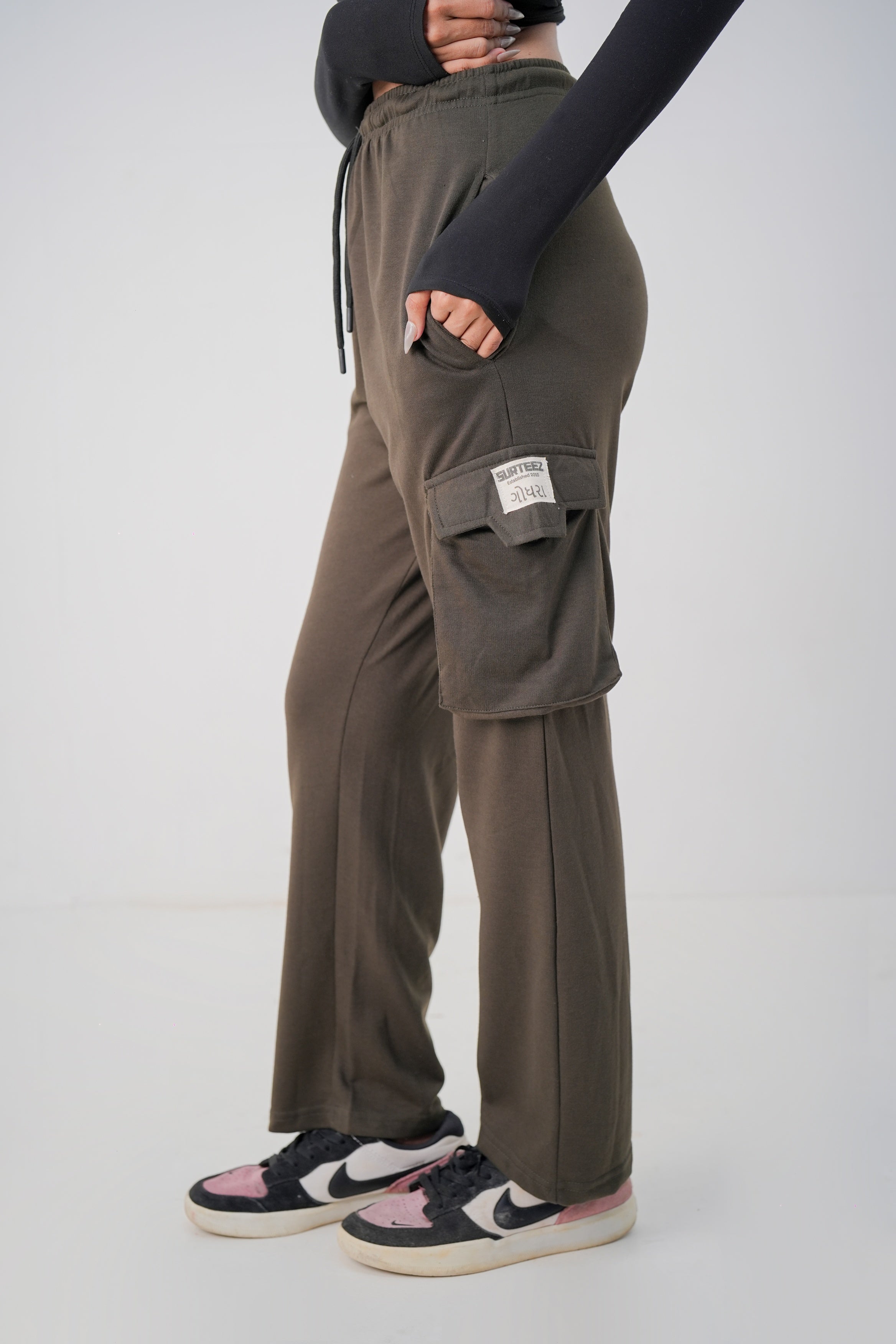 Olive Cargo Baggy Trouser