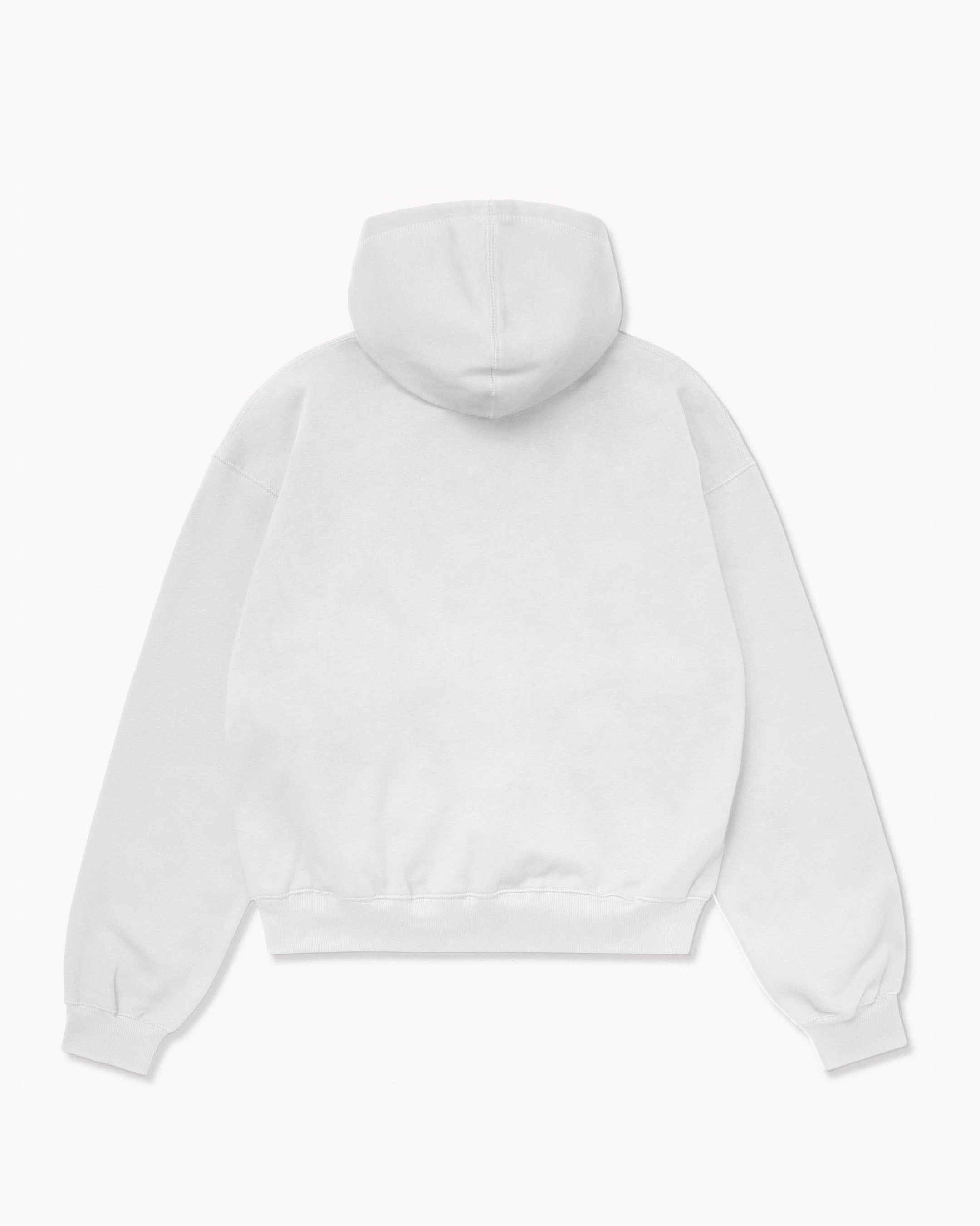 Oversize White Plain Hoodie