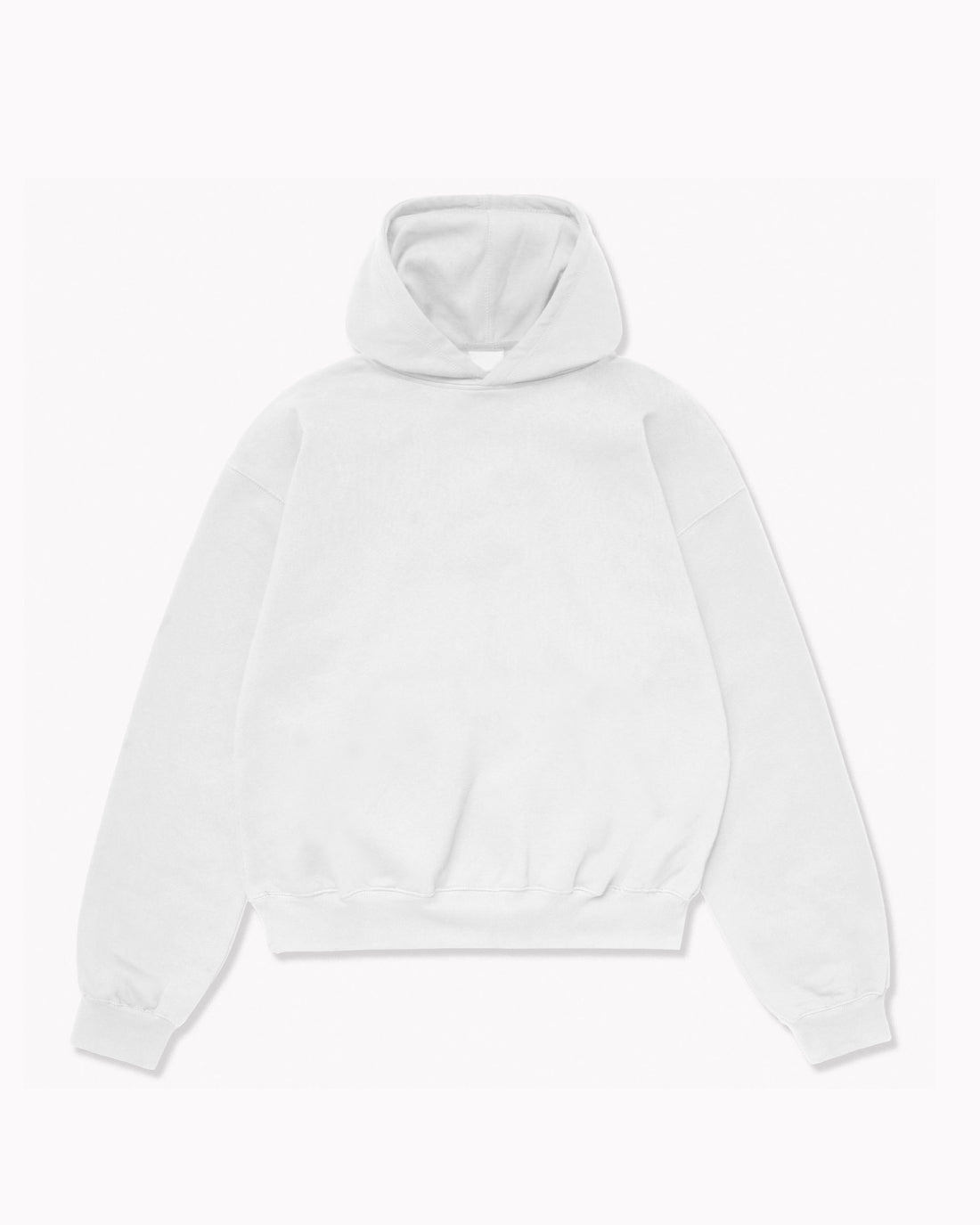 Oversize White Plain Hoodie