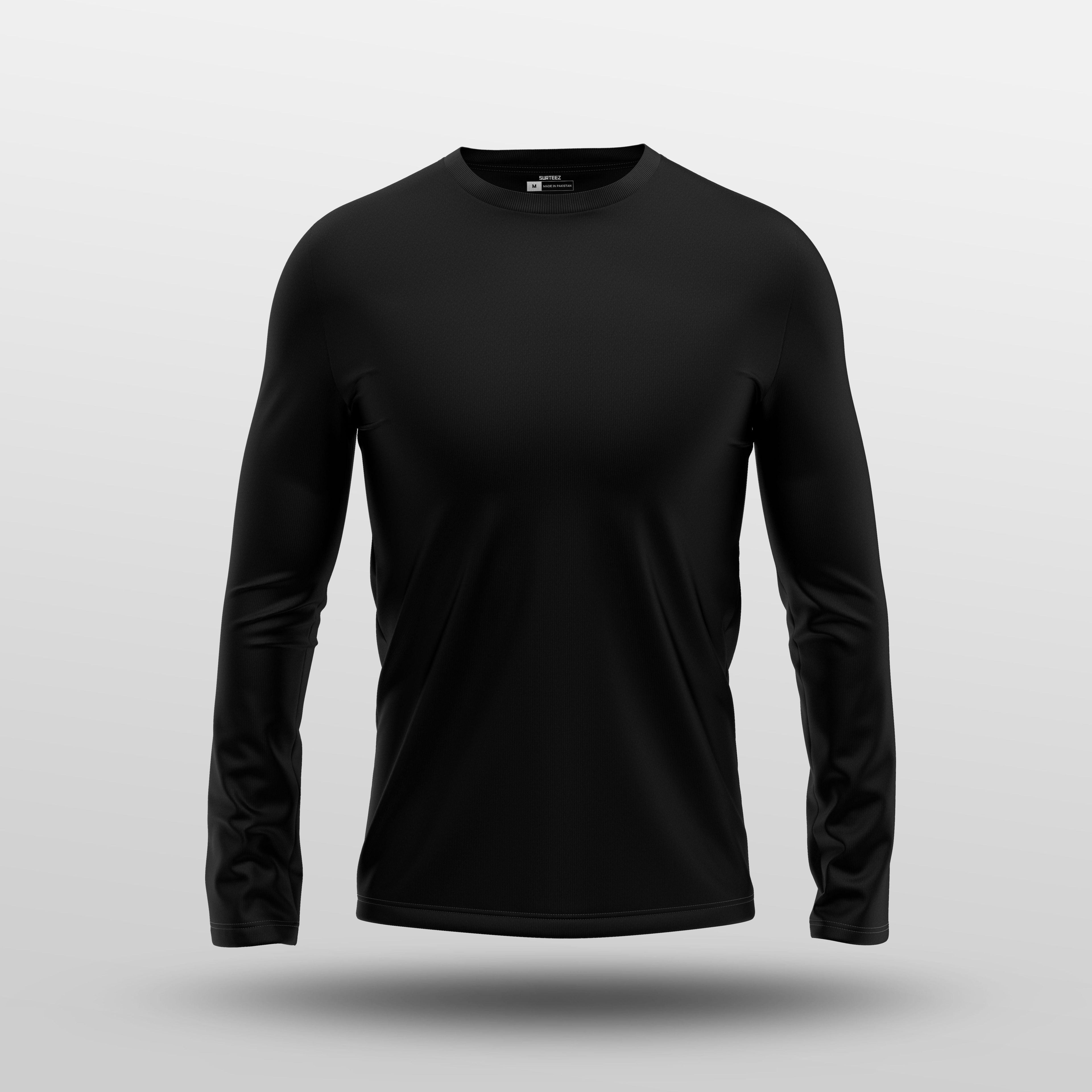 Black Full Sleeve Tee - Surteez