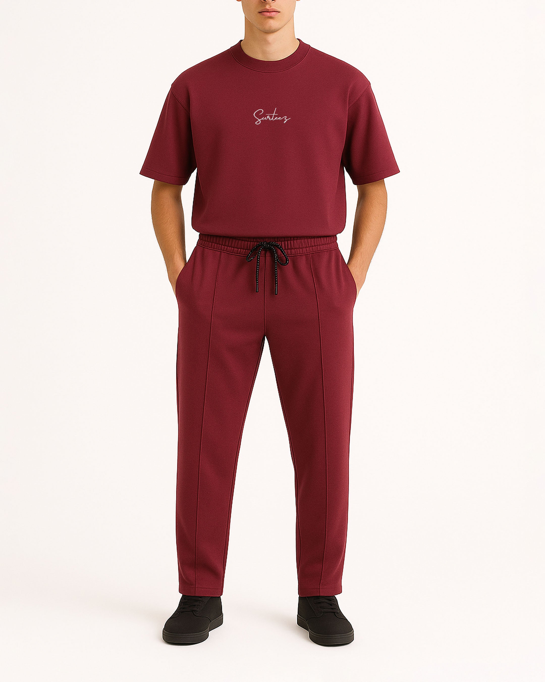 MAROON INTERLOCK CO ORD SET