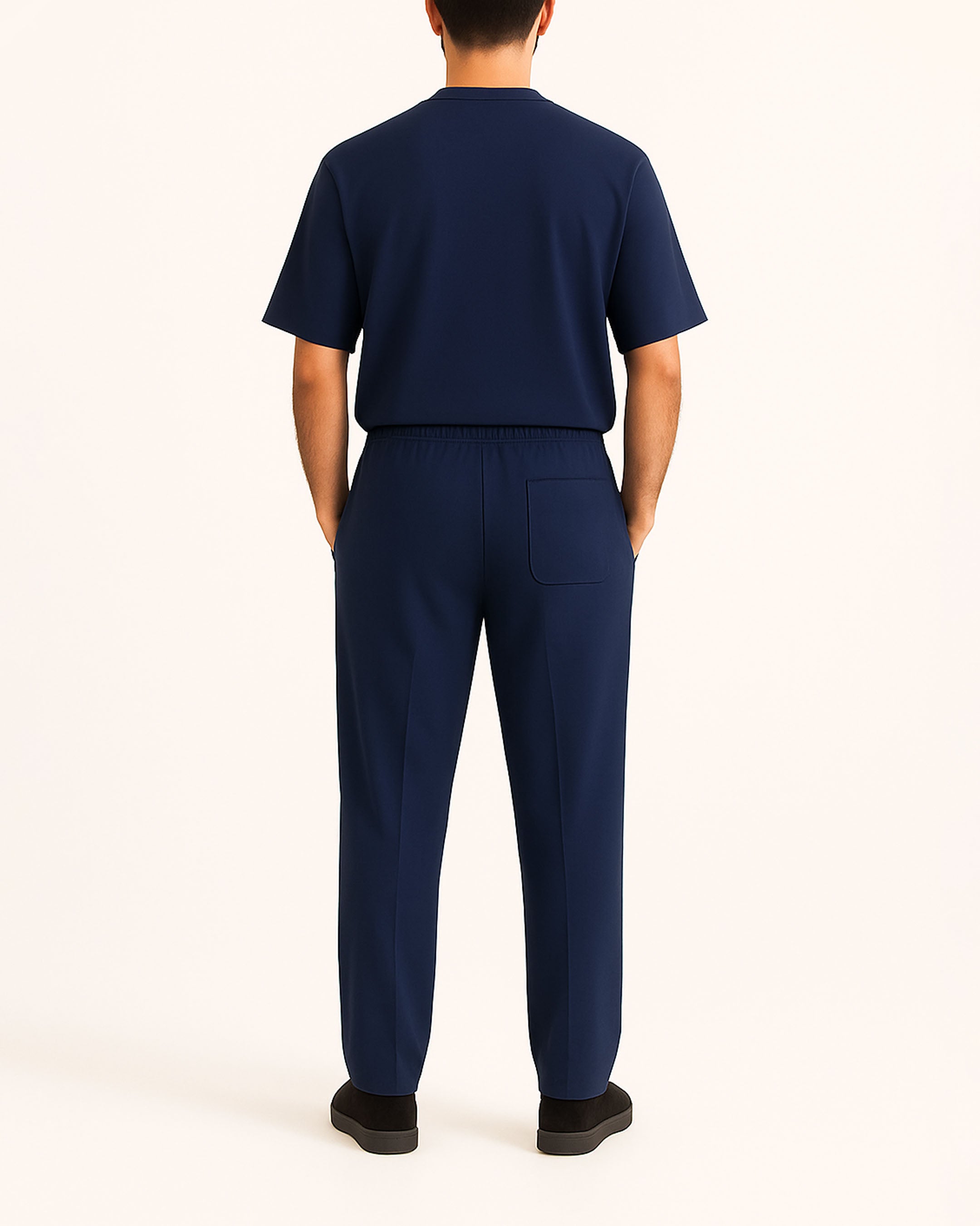NAVY BLUE INTERLOCK CO ORD SET