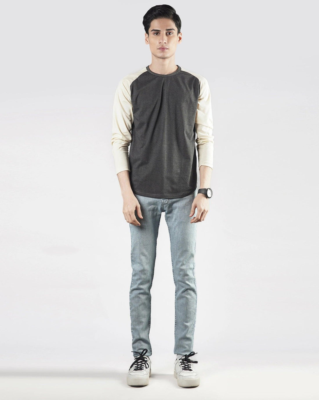 Pastel Yellow Charcoal Raglan - Surteez