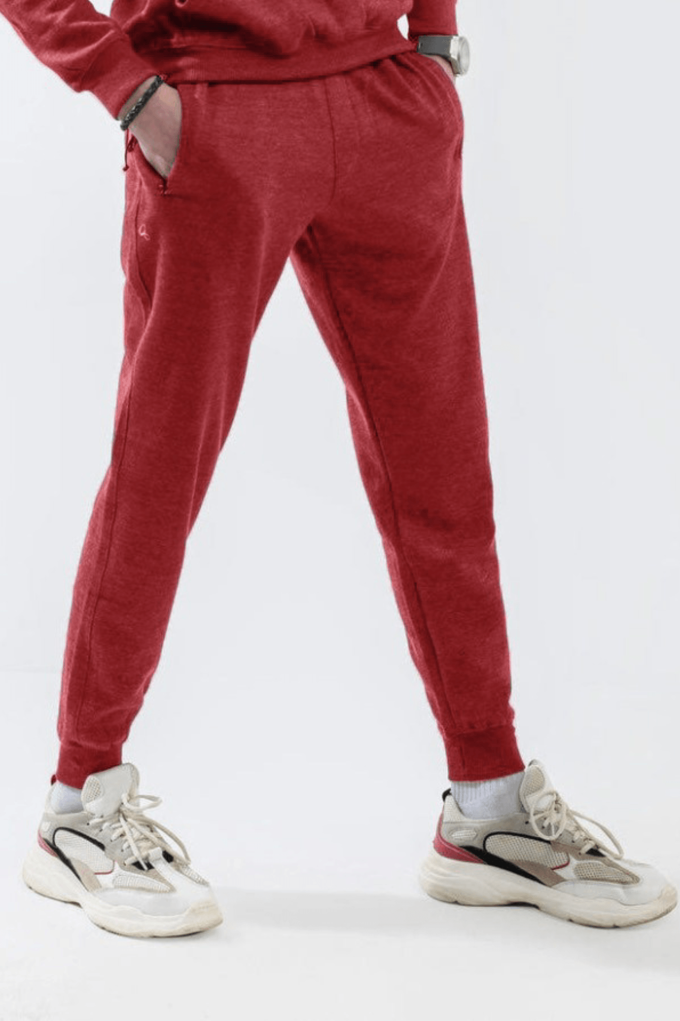 Melange Red Fleece Trouser - Surteez