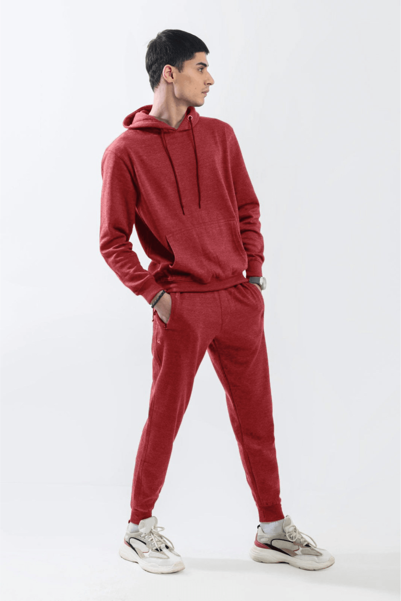 Melange Red Fleece Trouser - Surteez
