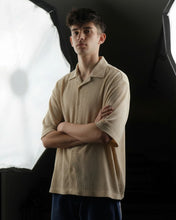 Oversize Woven Lycra Shirt - Beige