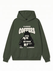 Oversize Three Coffee Hoodie