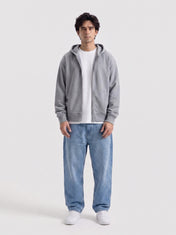 Light Grey Oversize Zipper Hoodie
