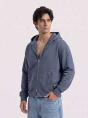 Shark Grey Oversize Zipper Hoodie