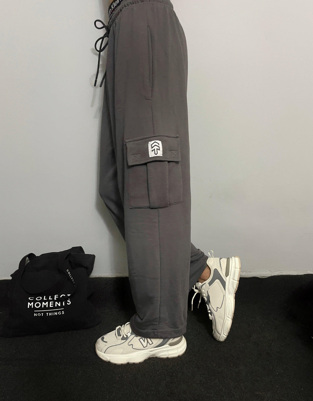 Steel Grey Cargo Baggy Trouser - Surteez