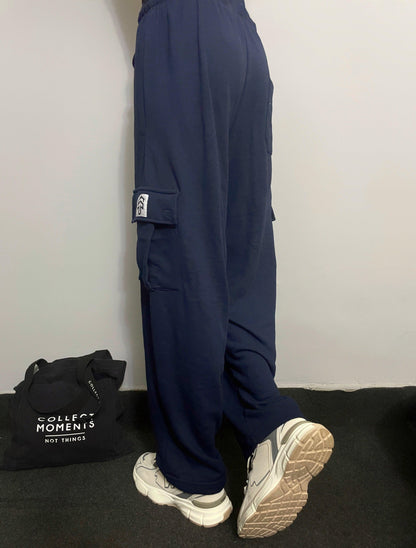 Navy Blue Cargo Baggy Trouser - Surteez