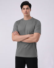 Imported Lycra Textured Tee - Slate Grey