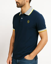 Navy Blue Contrast Polo Tee