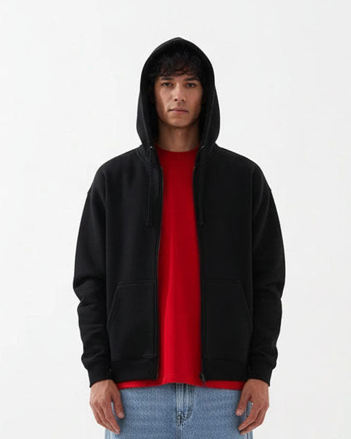 Black Zipper Hoodie