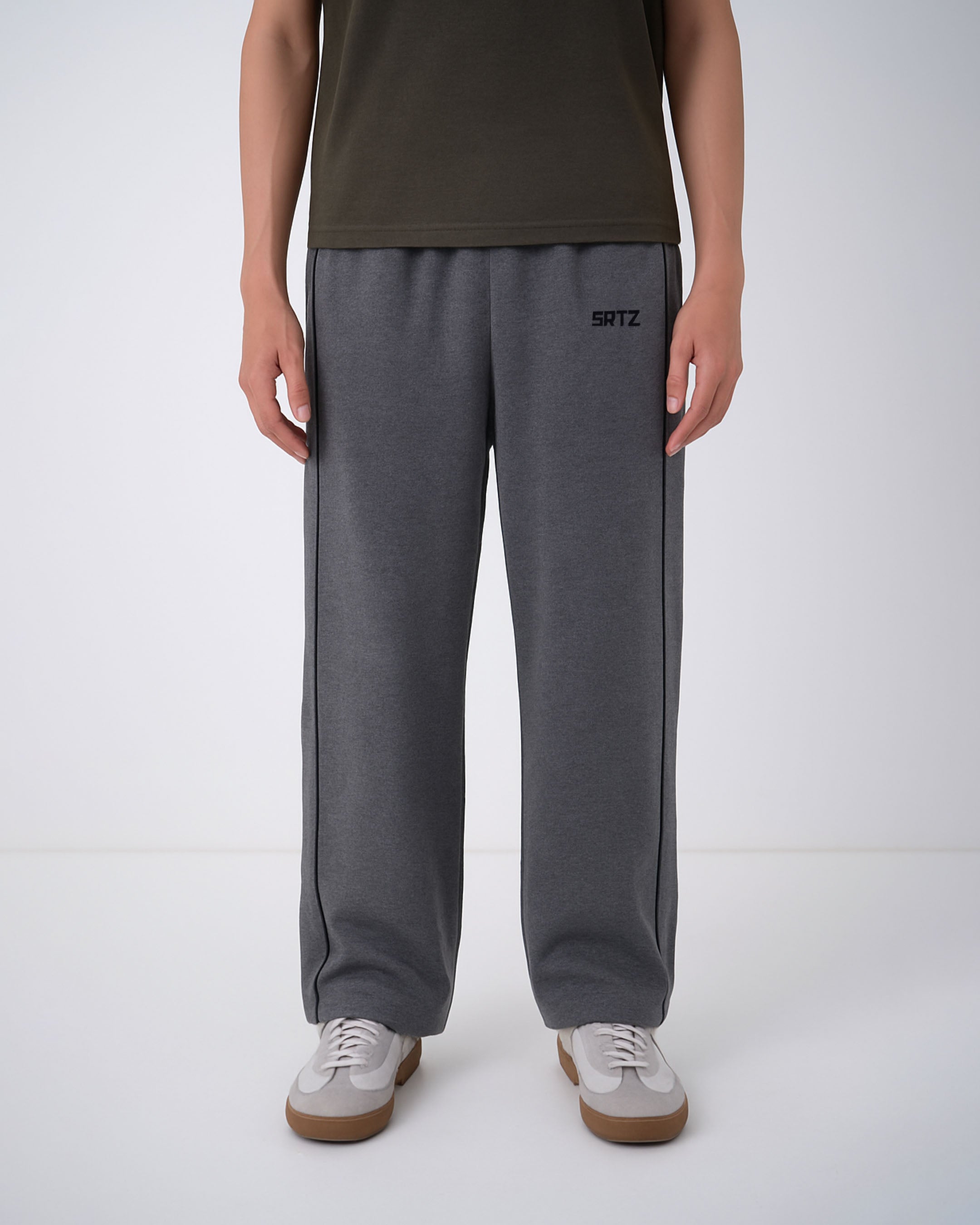 Charcoal Straight Piping Trouser