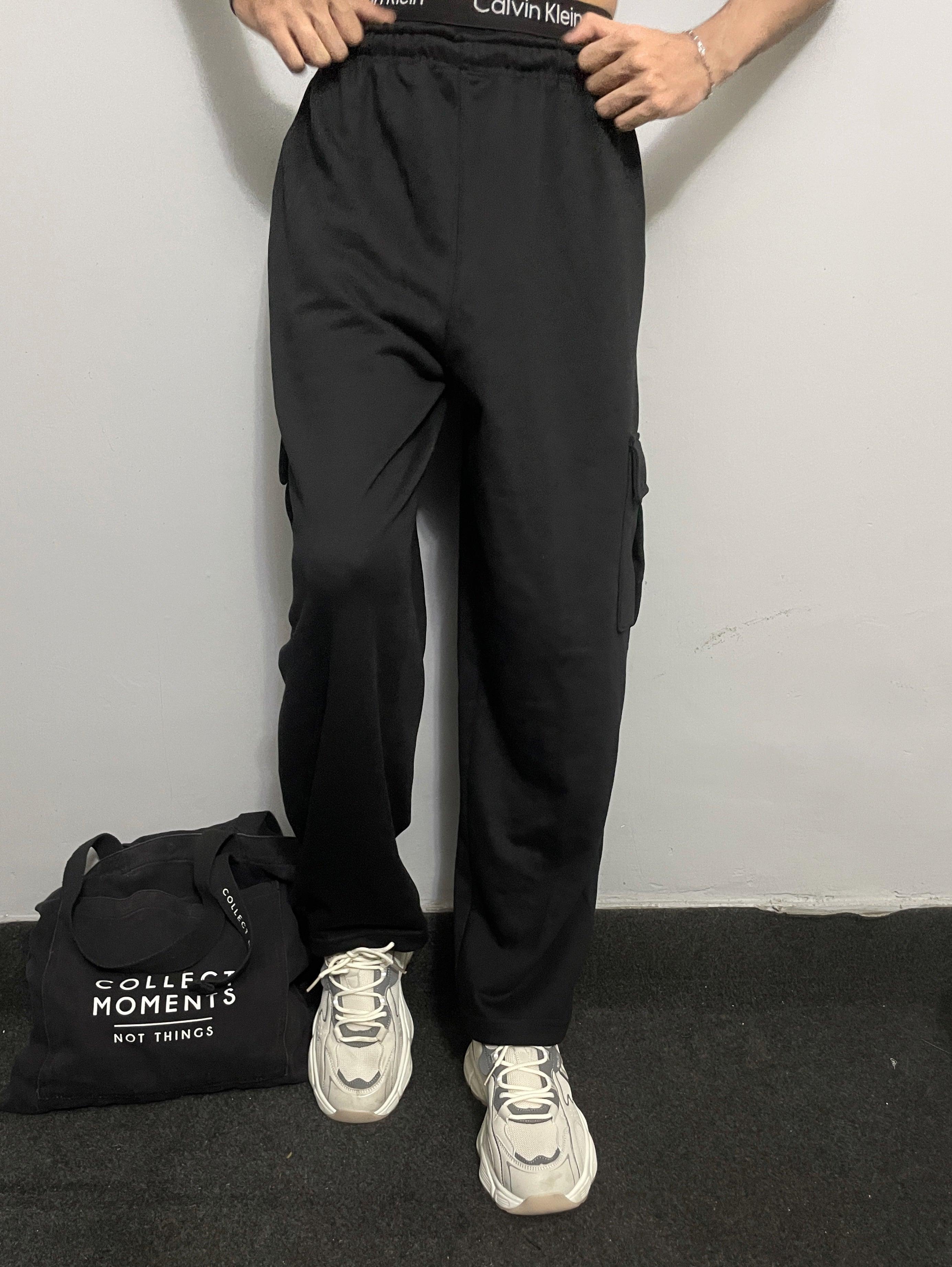 Black Cargo Baggy Trouser - Surteez