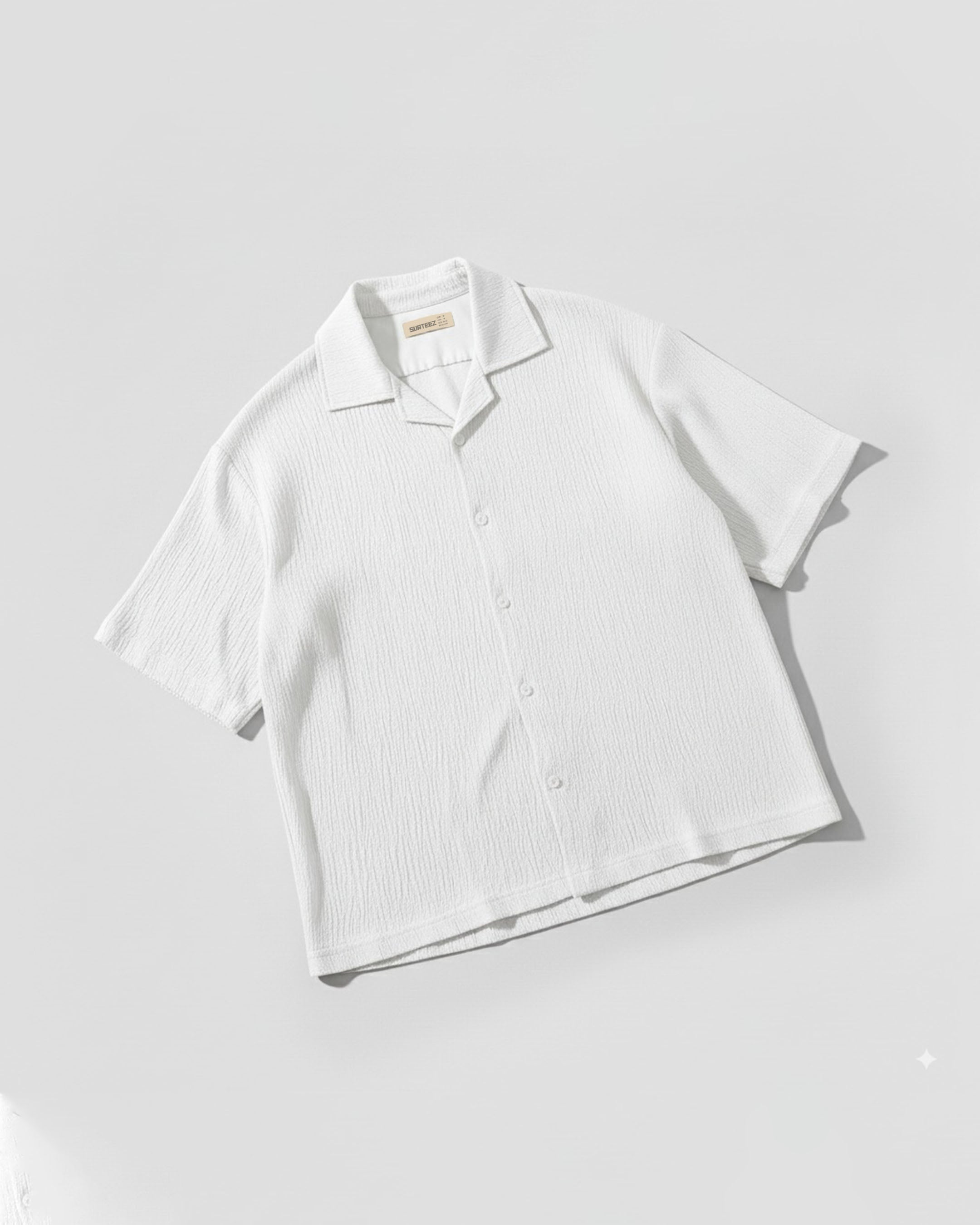 Oversize Woven Lycra Shirt - White